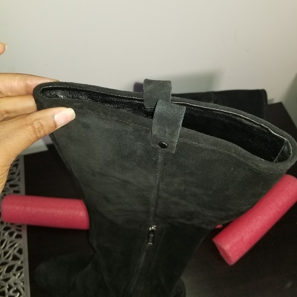 UGG 1013679 Ava genuine Shealing Lined Tall Water Reaistant Boot black Suede 11 - Picture 8 of 14